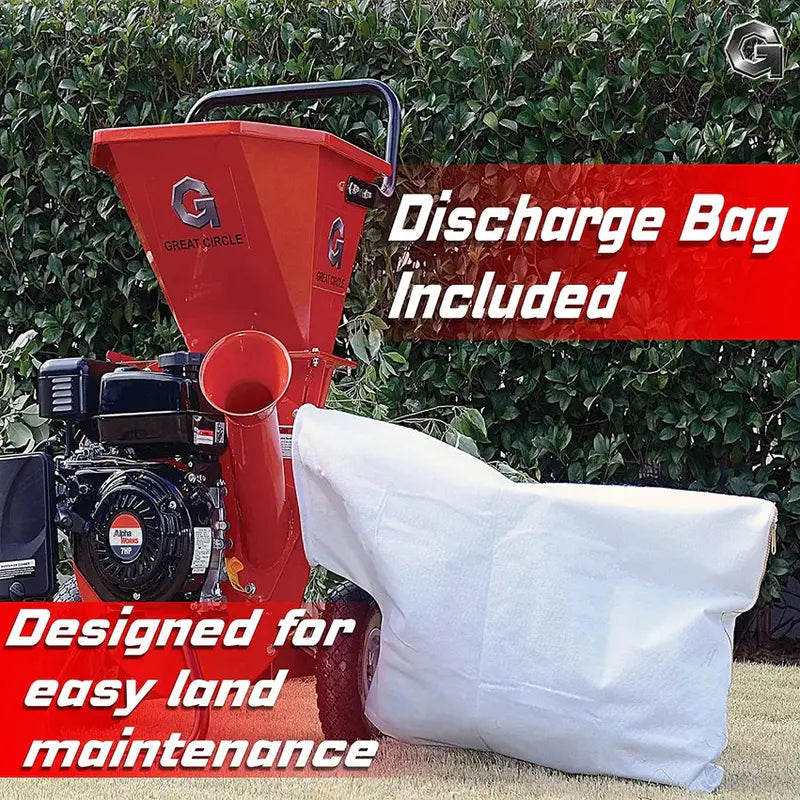 Gas-Powered 7HP Wood Chipper Shredder Mulcher