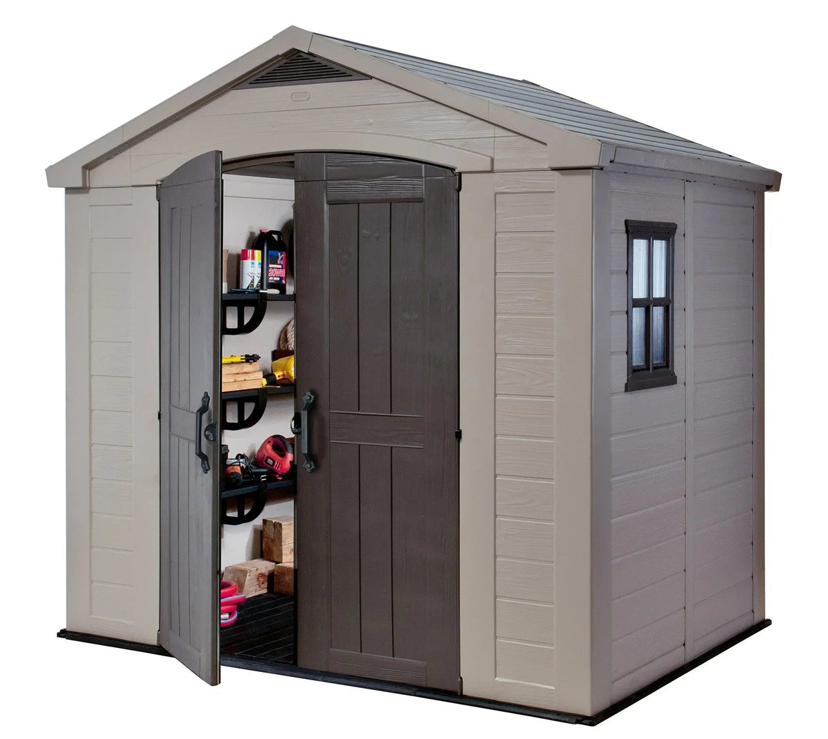 Keter Resin Outdoor Storage Shed, Taupe, 8 x 11 Foot - Factor