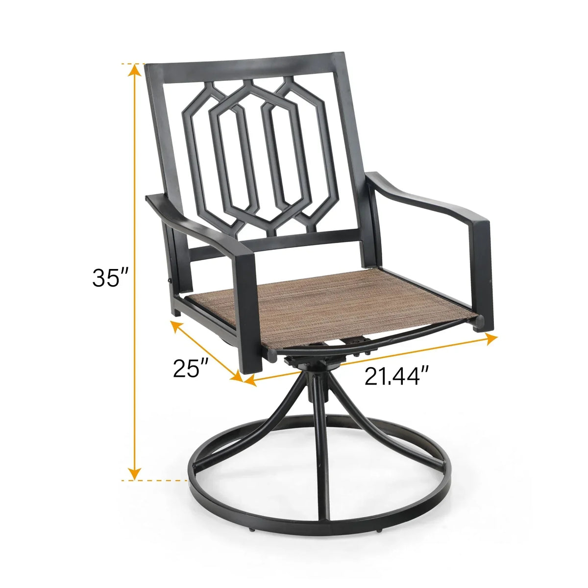 Sophia & William Outdoor Patio Swivel Dining Chairs - Textilene, Set Of 2