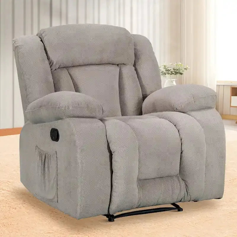 Heated Massaging Recliner Chair, 65L x 37W x 41H