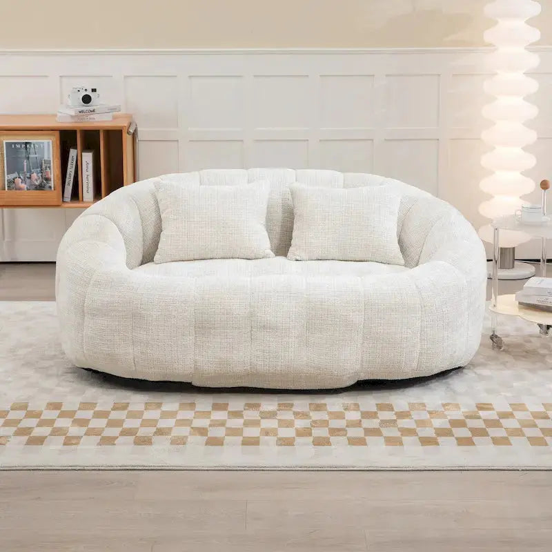 Adult-Sized Multi-Hue Bean Bag Lounge Chair, 43in L x 35in W x 31in H