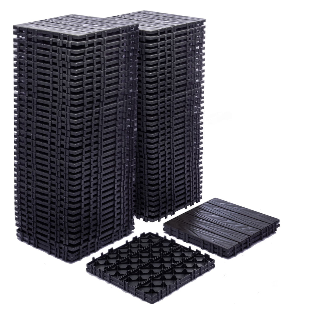 76-Pack Plastic Interlocking Deck Tiles, 68.80 Sq.Ft