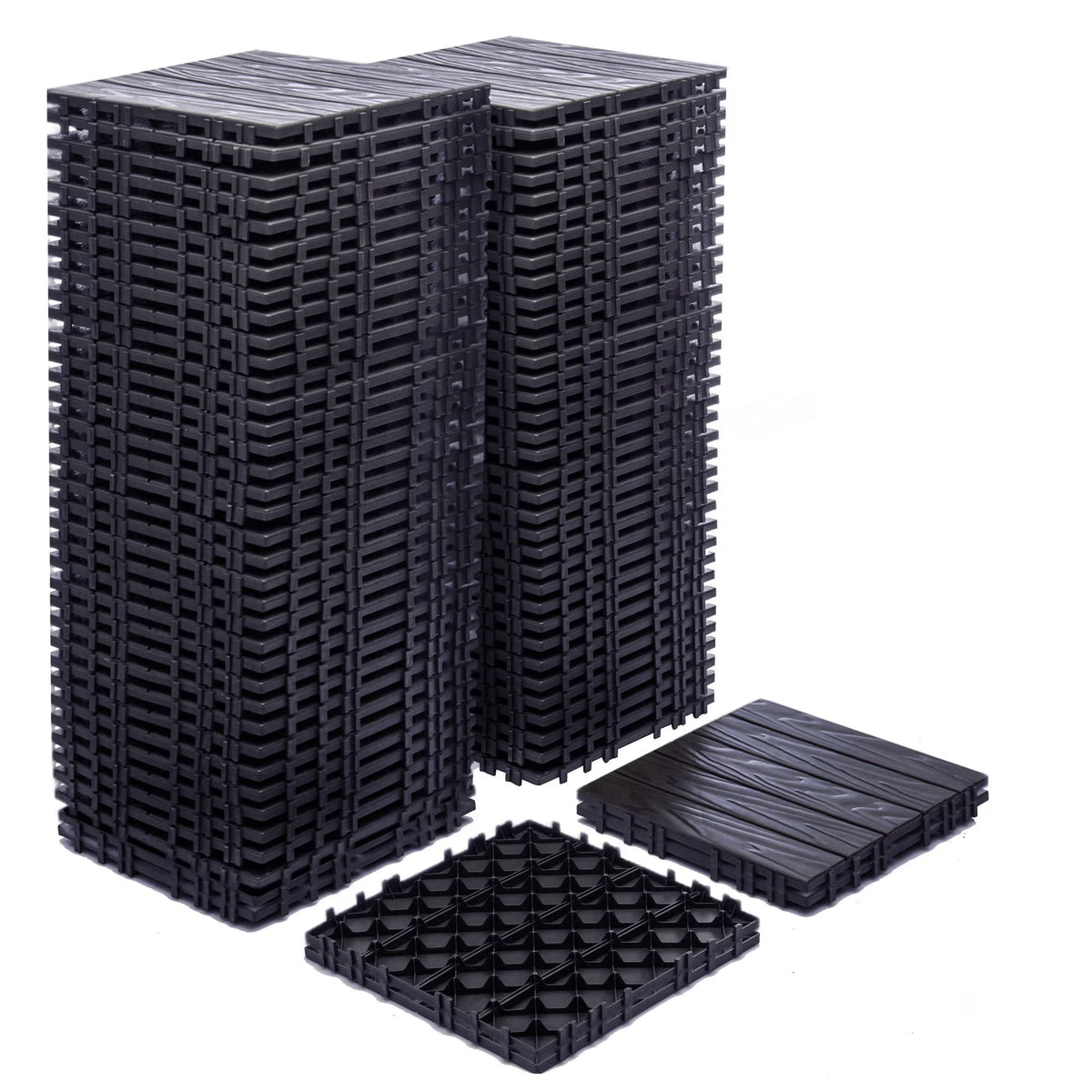 76-Pack Plastic Interlocking Deck Tiles, 68.80 Sq.Ft