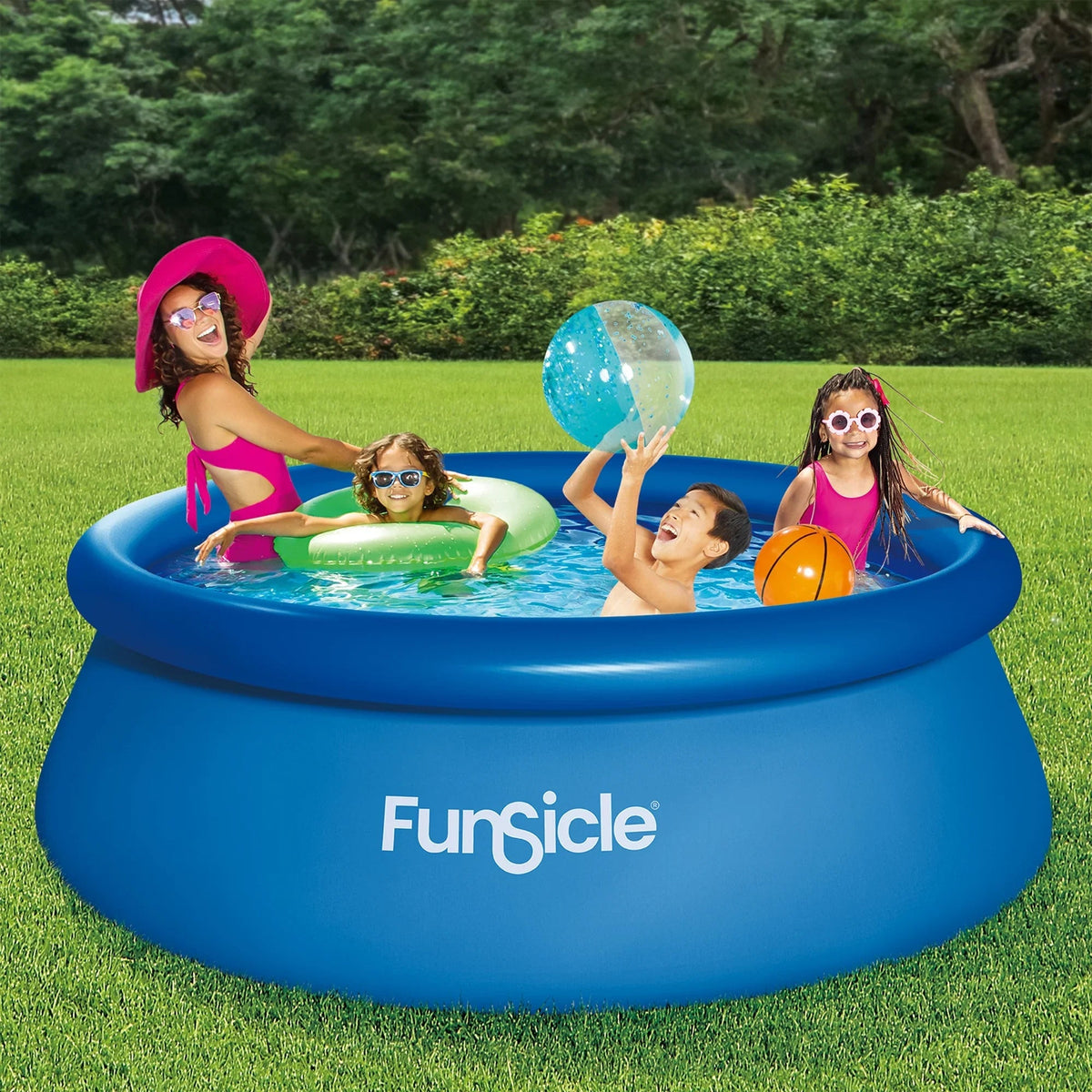 Funsicle Above Ground Swimming Pool, Round, 8 ft x 30 in - Age 6+