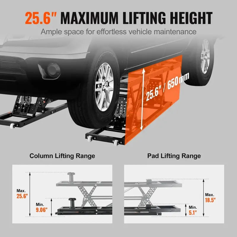 5000 lb Portable Car Lift System - Automatic Hydraulic Garage Jack