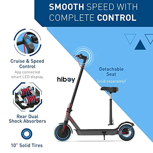 Hiboy Electric Scooter 500W, 10-Inch Solid Tires - S2 Pro