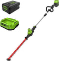 Greenworks 60V 20in Brushless Cordless Pole Hedge Trimmer With 2.0Ah Battery And Charger