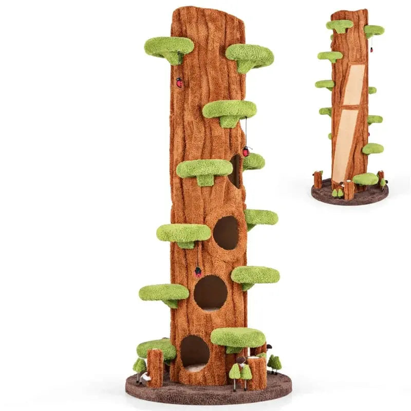 90.5-Inch Modern Multi-Level Cat Tree Tower With 5 Condos, Sisal Scratching Posts And Elevated Perches