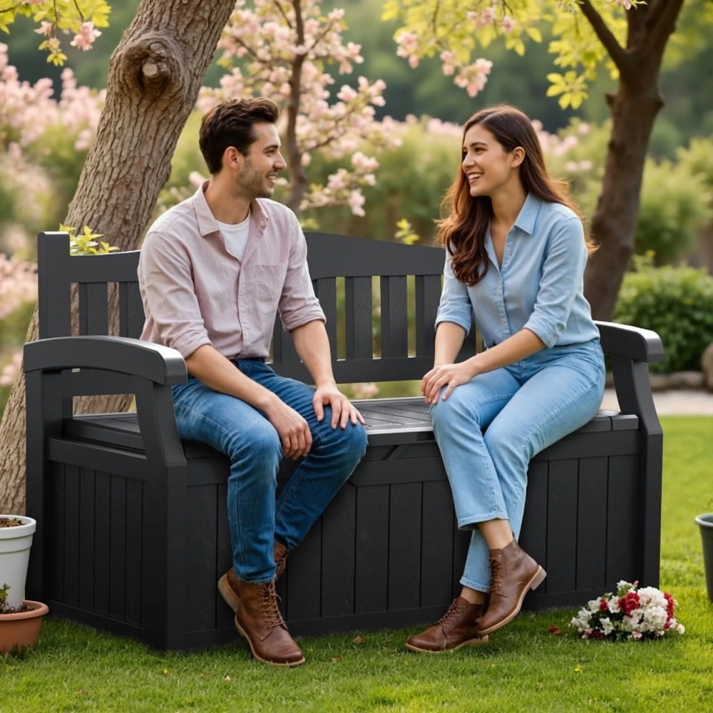 Devoko 82 Gallon Outdoor Storage Bench And Deck Box
