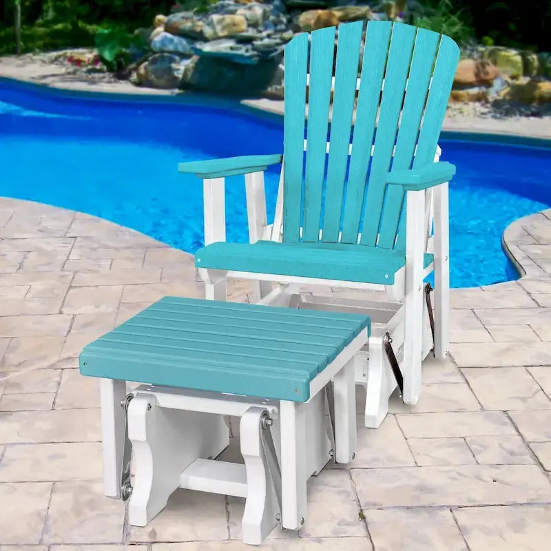 American Furniture Classics Fan-Back Glider Rocker With Matching Ottoman - Handcrafted In The USA