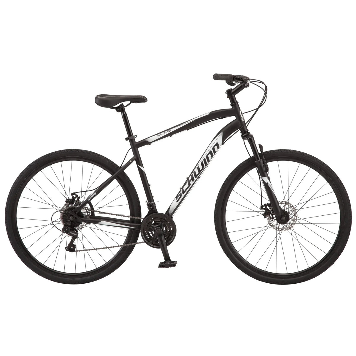 Schwinn Glenwood Men's Hybrid Bike, 700c, 21 Speeds, Black