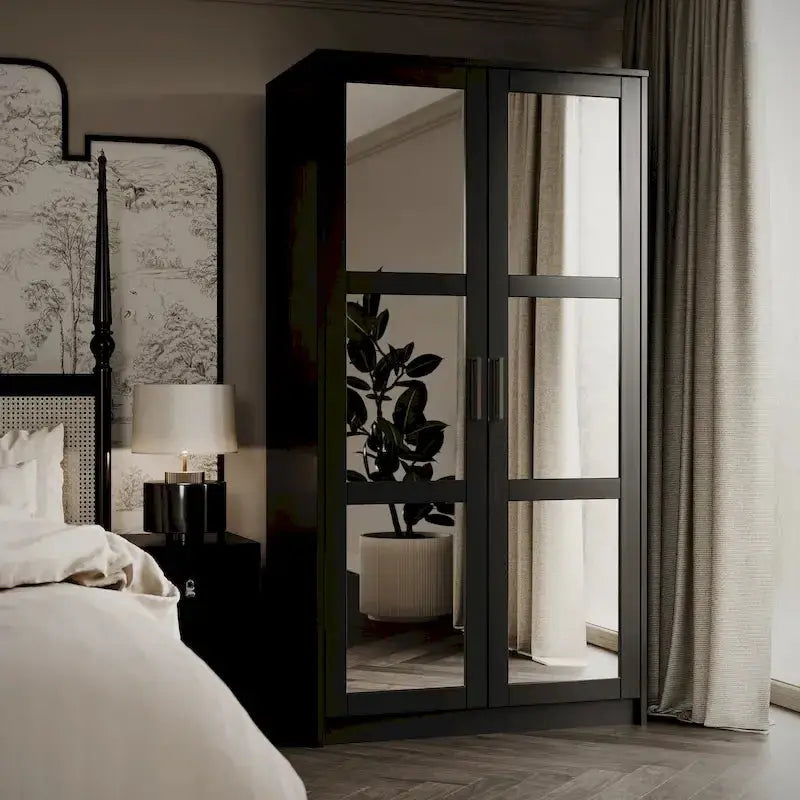 Palace Imports 2-Door Solid Wood Wardrobe Armoire, 37.75 W x 72 H x 23.75 D - Urban