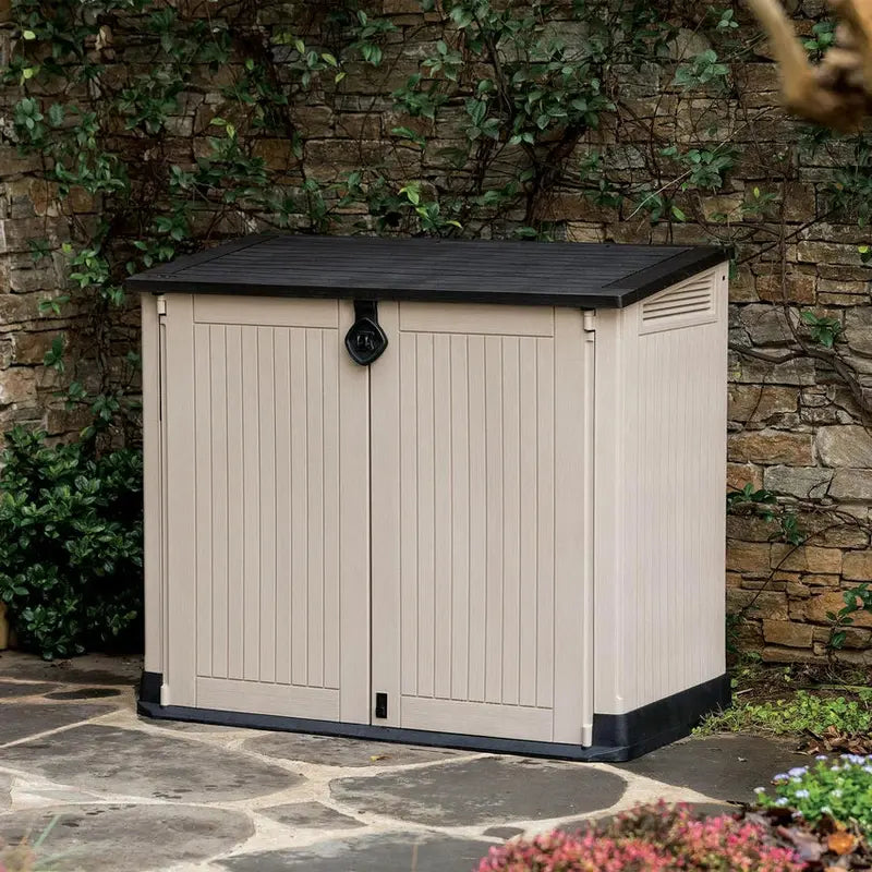 Keter Store-It-Out Midi Resin Storage Shed, 30 Cu. Ft., Beige - 251416