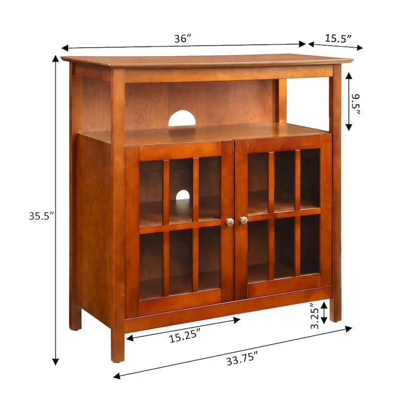Convenience Concepts Highboy TV Stand, 40 in TV, 36 in x 15.5 in x 35.5 in - Big Sur