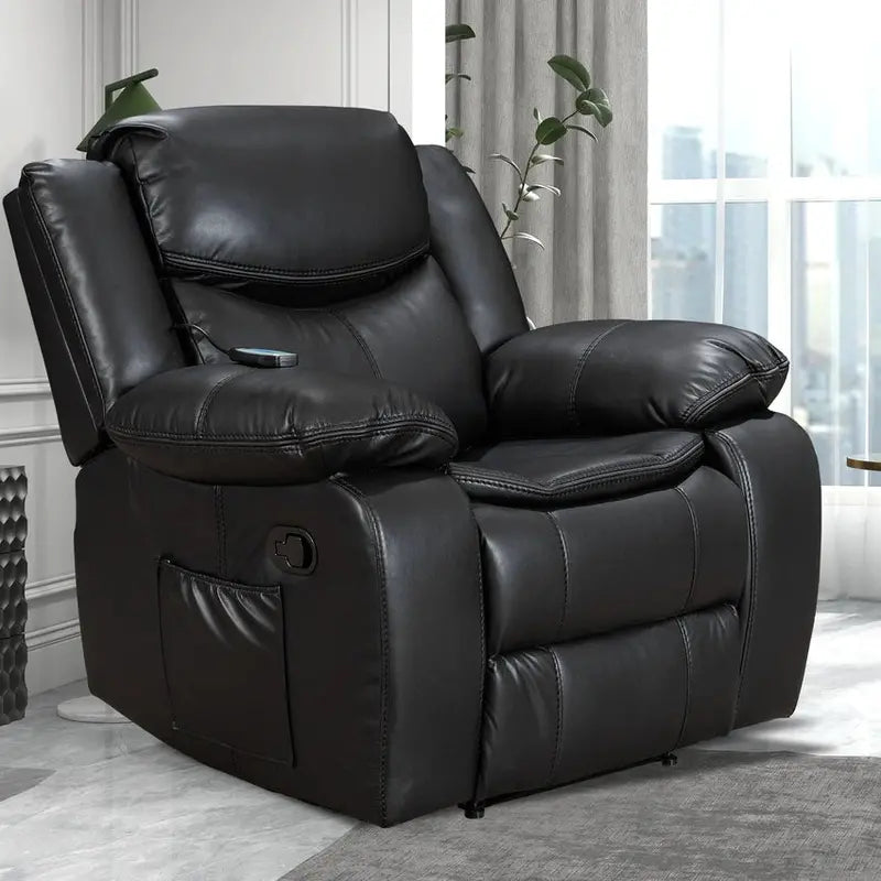 Leather Recliner Lounge Chair - Wide Seat