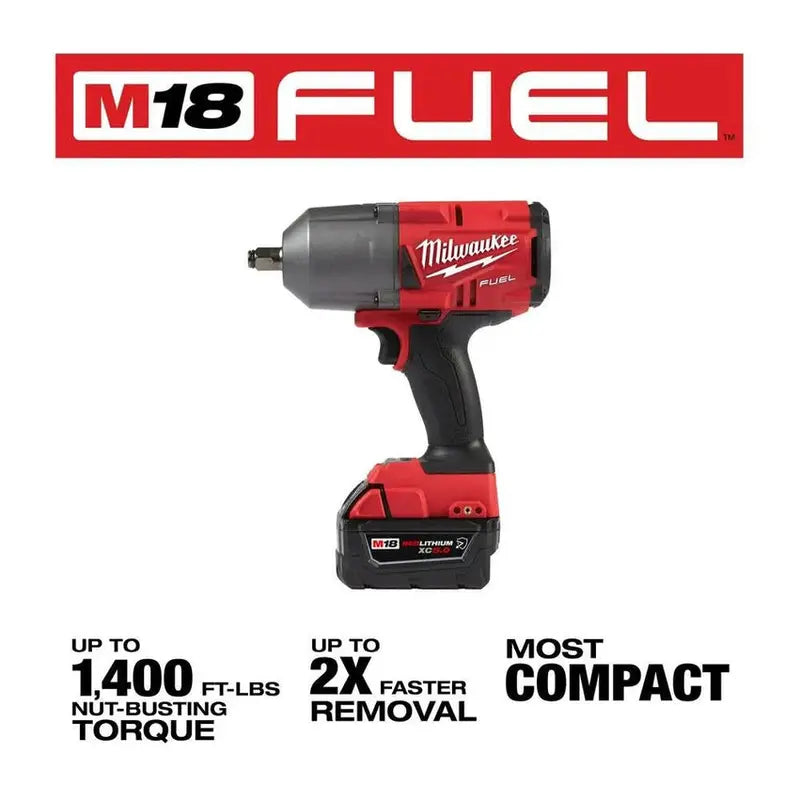 Milwaukee M18 FUEL 1/2 in High-Torque Impact Wrench Kit With Friction Ring Drive - 2767-22R