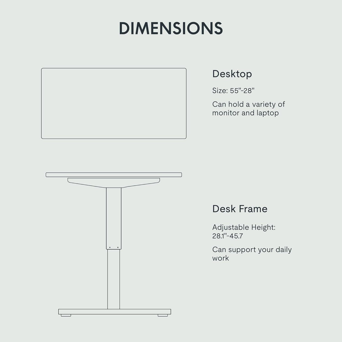 FLEXISPOT Electric Standing Desk With Whole-Piece Desktop - EN1