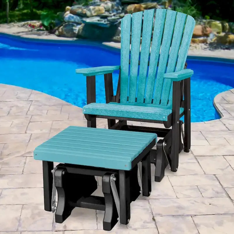 American Furniture Classics Fan-Back Glider Rocker With Matching Ottoman - Handcrafted In The USA