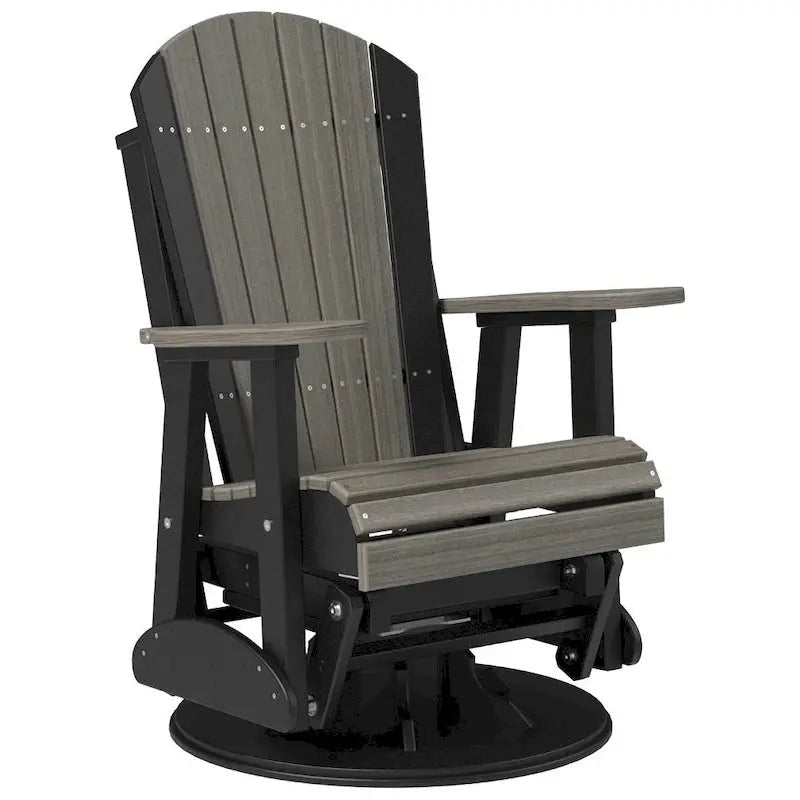 Poly Lumber Adirondack Swivel Glider Chair, 30W x 28D x 44H