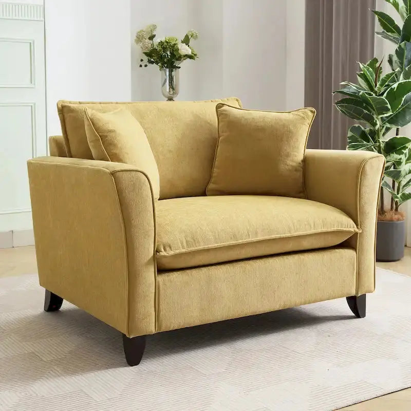 Oversized Chenille Accent Armchair With 33.9 in Wide Seat