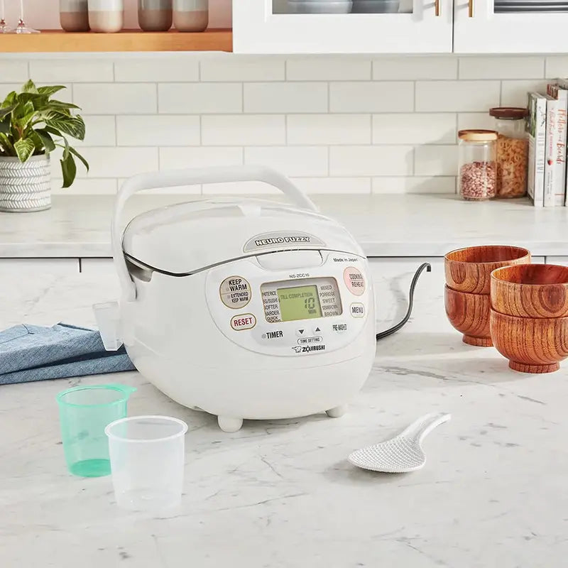Zojirushi Neuro Fuzzy Rice Cooker And Warmer, 5.5-Cup, 1 Liter, Premium White - NS-ZCC10
