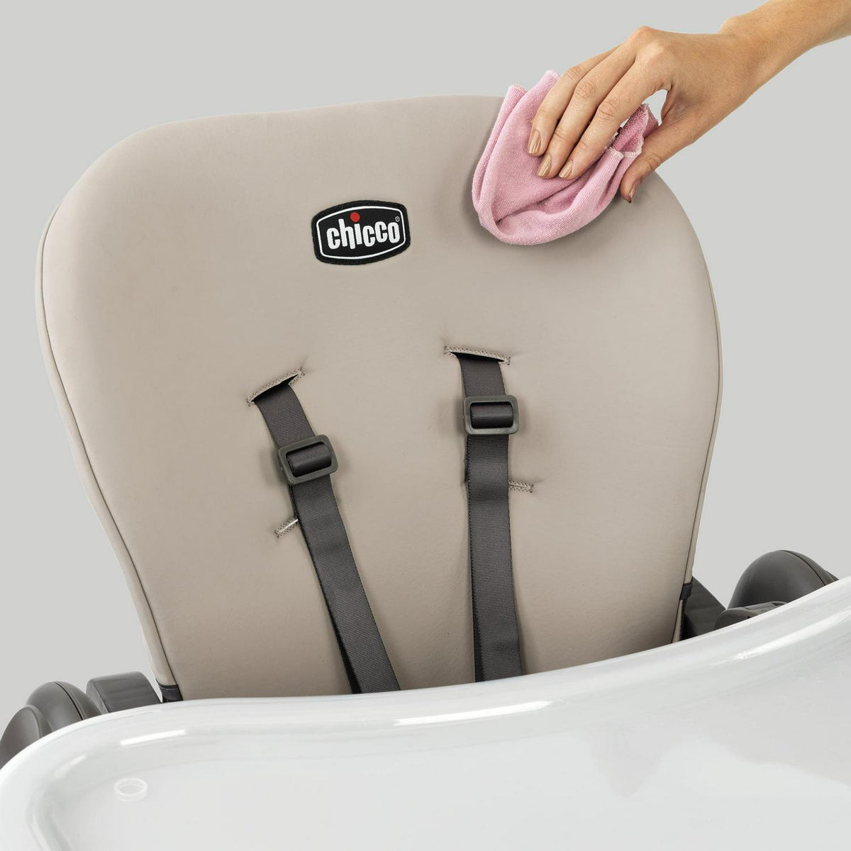 Chicco Polly Space-Saving Fold Easy Clean Highchair, Taupe - 00079756100070