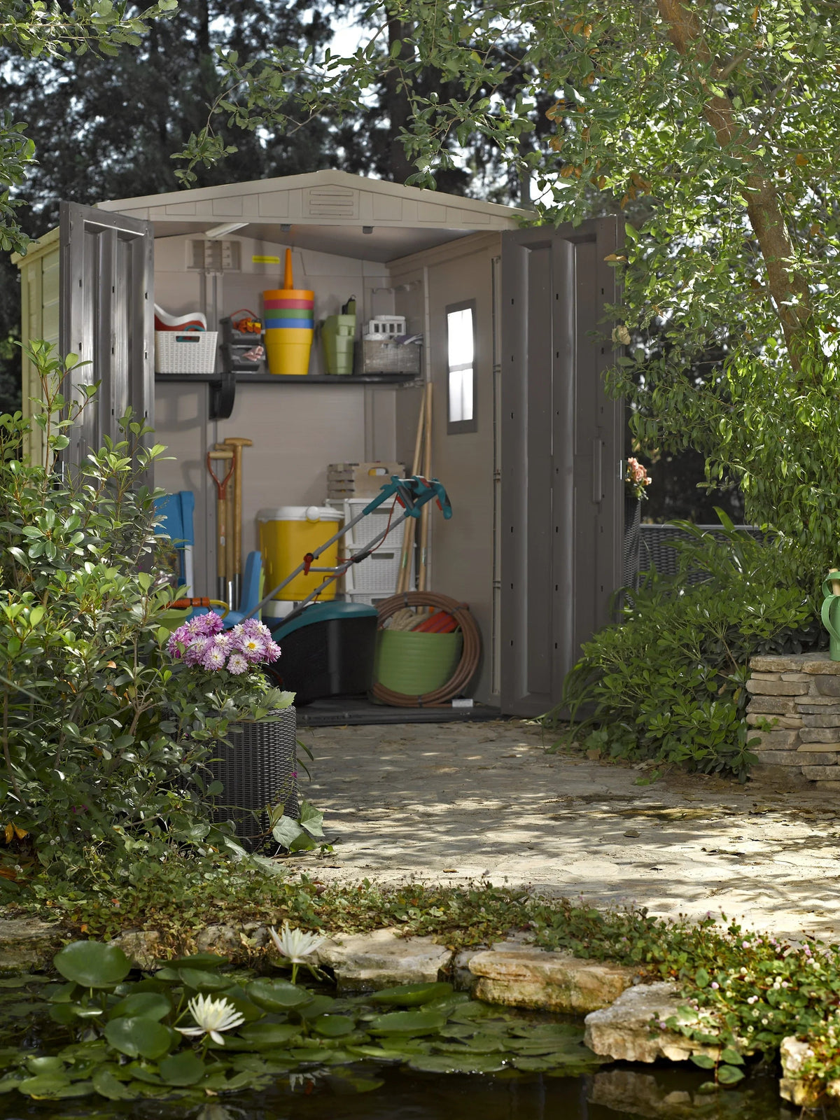 Keter Resin Outdoor Storage Shed, Taupe, 8 x 11 Foot - Factor
