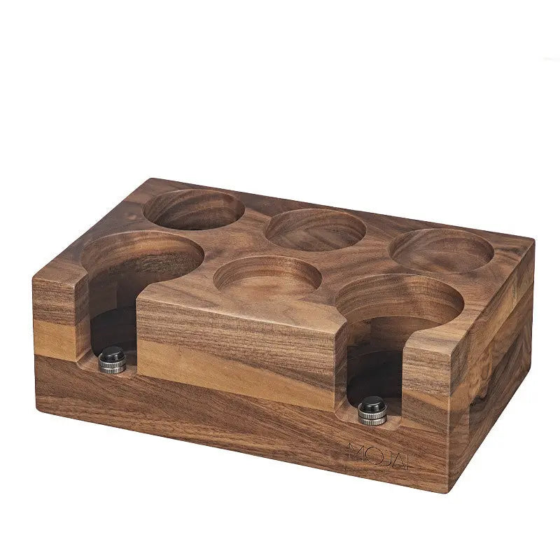 Cxren Solid Walnut Espresso Tamping Station Portafilter And Tamper Organizer For 51mm And 58mm Gear