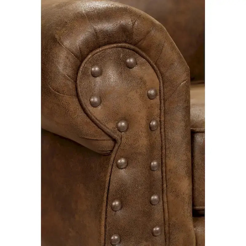 Sedona Upholstered Sofa With Faux Leather Microfiber, 37 H X 88 W X 36 D - Sedona
