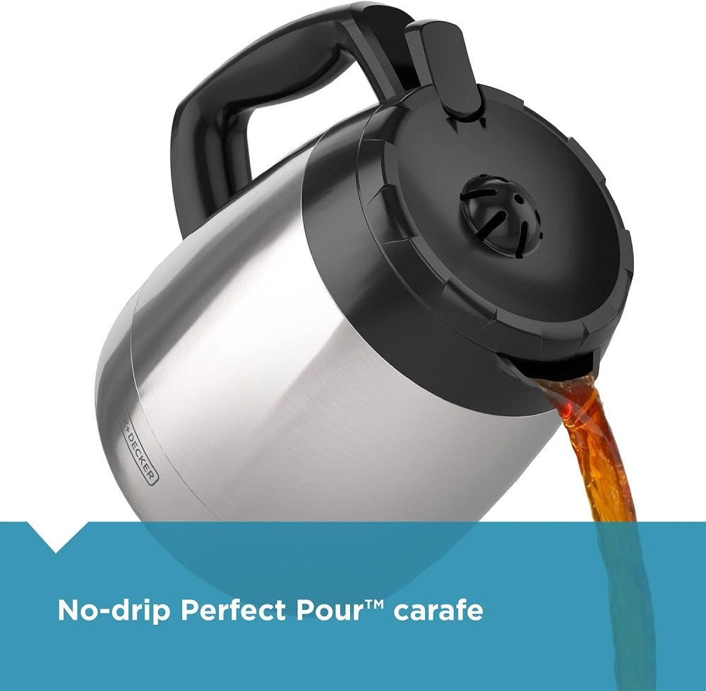 BLACK+DECKER 12-Cup Thermal Coffee Maker With Insulated Stainless Steel Carafe - CM2035B