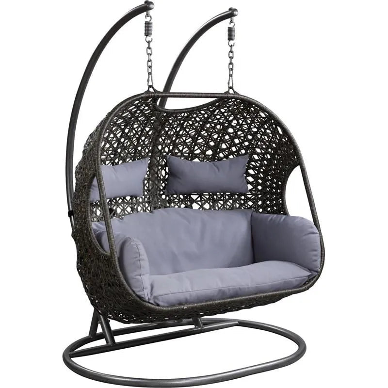 Patio Wicker Hanging Basket Chair With Stand - 600lbs