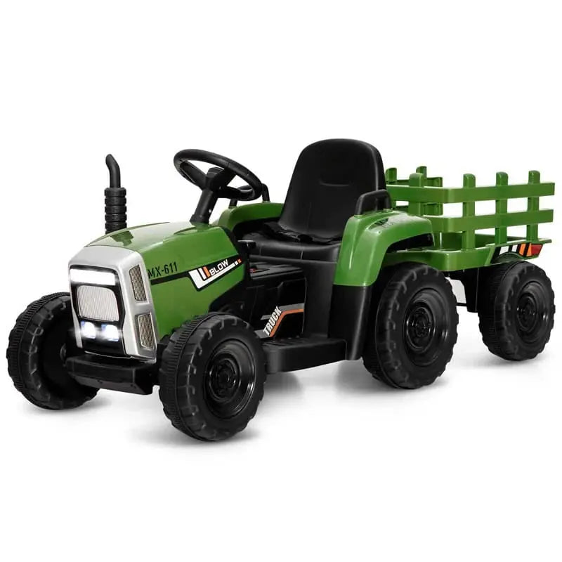 Kids 12V 7AH Ride-On Tractor With Trailer, 53 x 20 x 20.5 in - 3-Speed Transmission