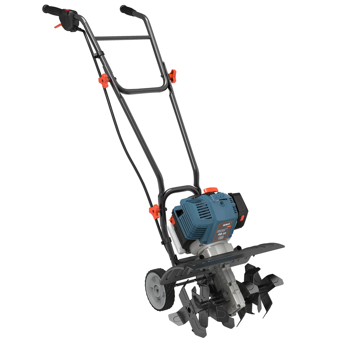 SENIX 46 cc 4-Cycle Gas Powered Tiller Cultivator, 15-Inch Tilling Width, 8-Inch Tilling Depth - TL4QL-L1