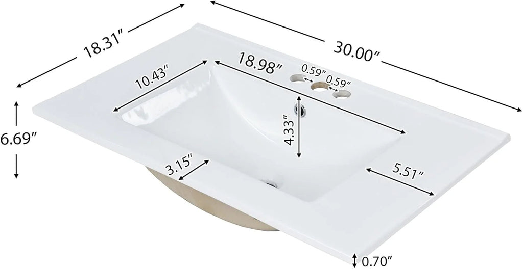 36 Inch Black Freestanding Bathroom Vanity With Single Undermount Sink, 2 Drawers And Tip-Out Drawer