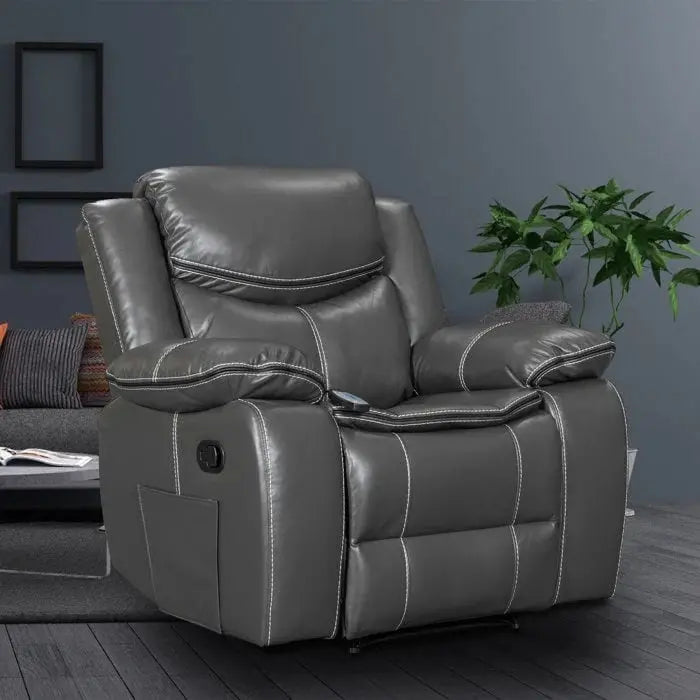 Leather Recliner Lounge Chair - Wide Seat