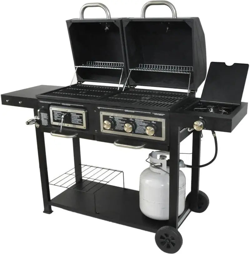 BLOSSOMZ Dual-Fuel Outdoor Grill, Charcoal & Gas - BLZ-39980