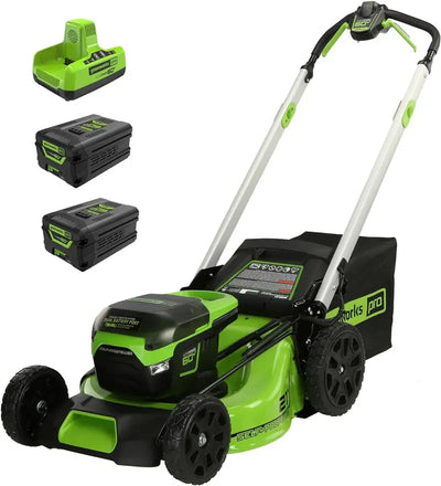 Greenworks 60V Cordless 21-Inch Self-Propelled Lawn Mower With Two 4.0Ah Batteries And Dual-Port Rapid Charger