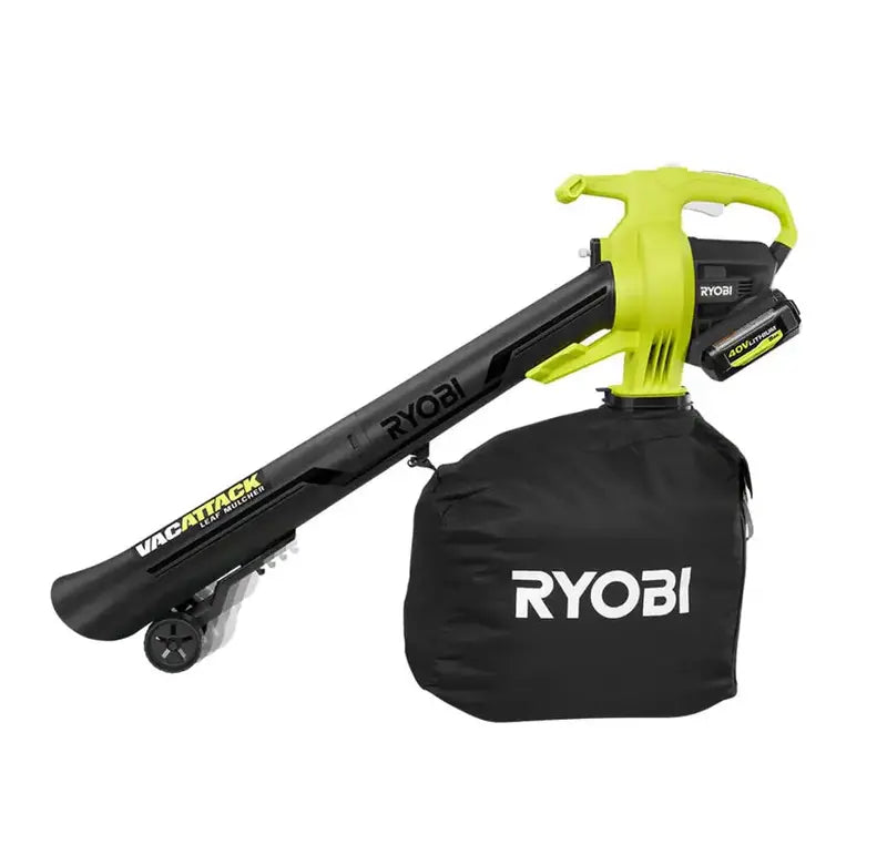 RYOBI Vac Attack 40V Cordless Leaf Vacuum & Mulcher With 2x 5.0Ah Batteries & Charger - RY40451-2B