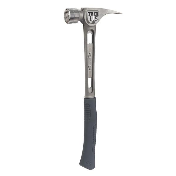 Stiletto 15 oz Ti-Bone III Titanium Hammer With Milled Face Curved Handle - TB3MC