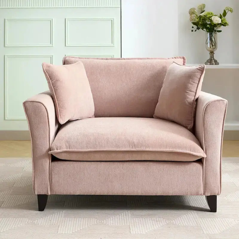 Oversized Chenille Accent Armchair With 33.9 in Wide Seat