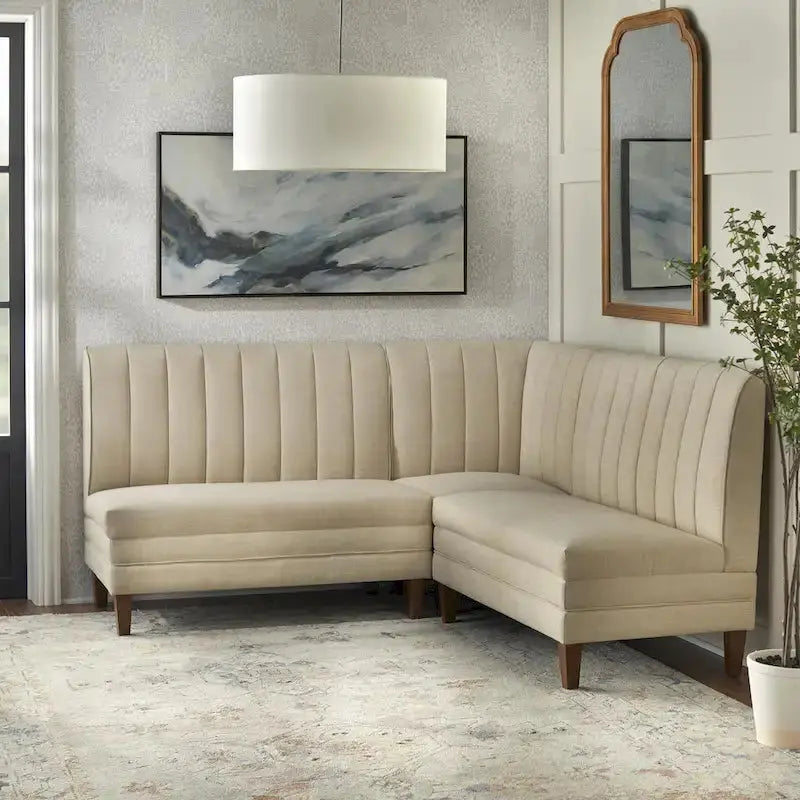 Lifestorey 3-Piece Channel-Back Upholstered Banquette Set - Kerrington