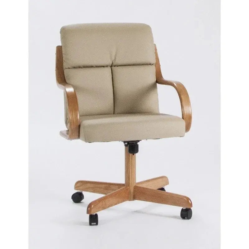 Caster Chair Company Frankie Swivel Armchair, Desert Beige Bonded Leather - C178