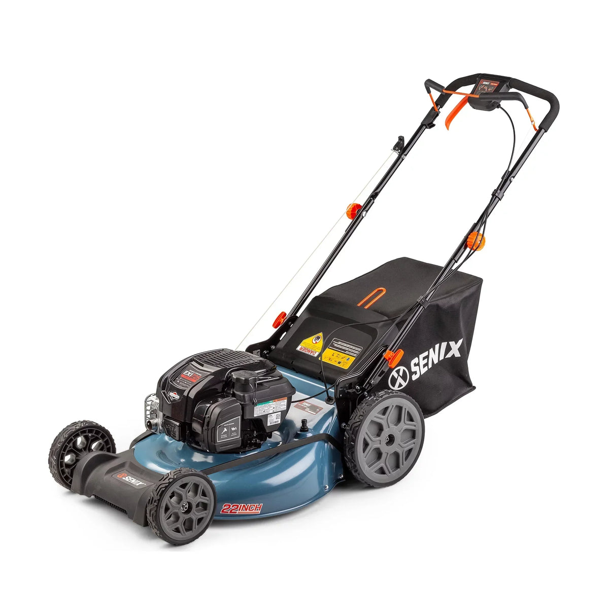 SENIX 22in 163cc 4-Cycle Gas Self-Propelled Mower, 3-In-1, Variable Speed, 11in Rear Wheels - LSSG-H2