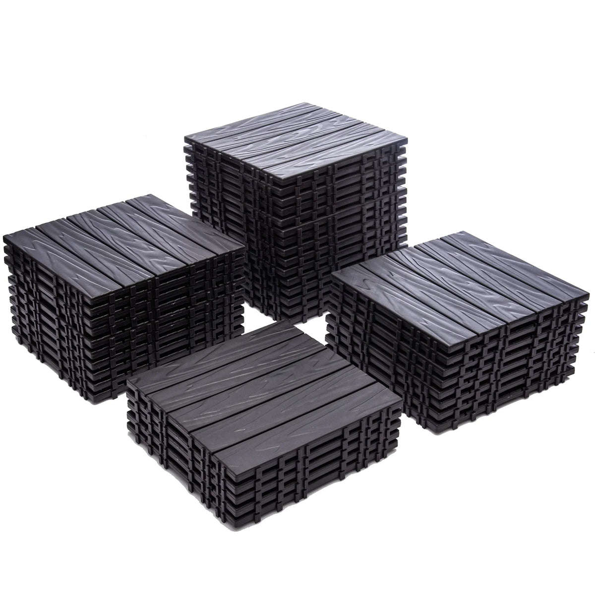 76-Pack Plastic Interlocking Deck Tiles, 68.80 Sq.Ft