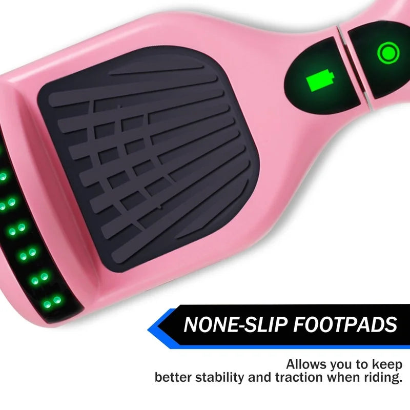 SISIGAD Self-Balancing Electric Hoverboard, Pink, 6.5 inch, 10 Mph