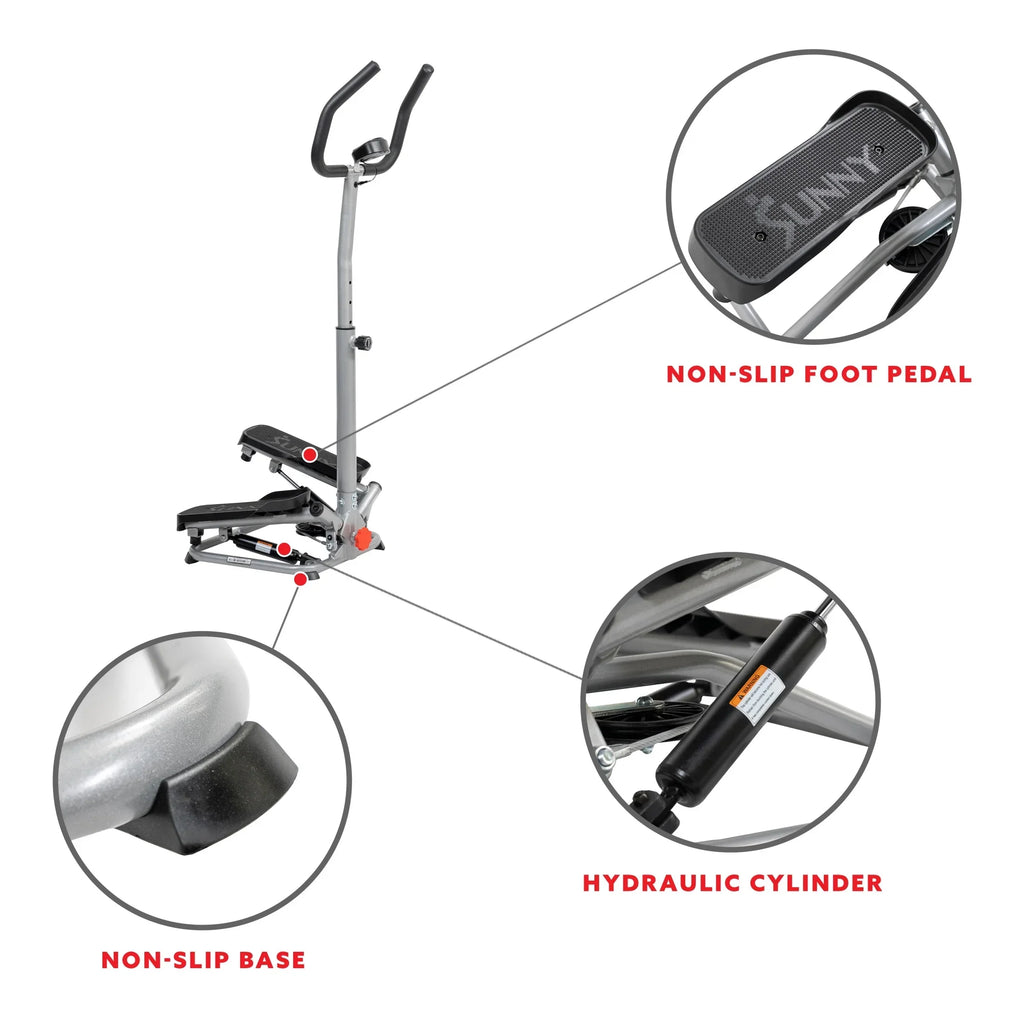 Sunny Health & Fitness Twist Stair Stepper Machine With Handlebar - SF-S020027