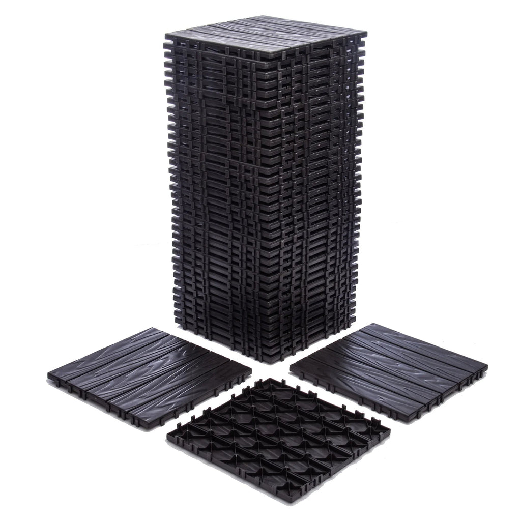 76-Pack Plastic Interlocking Deck Tiles, 68.80 Sq.Ft