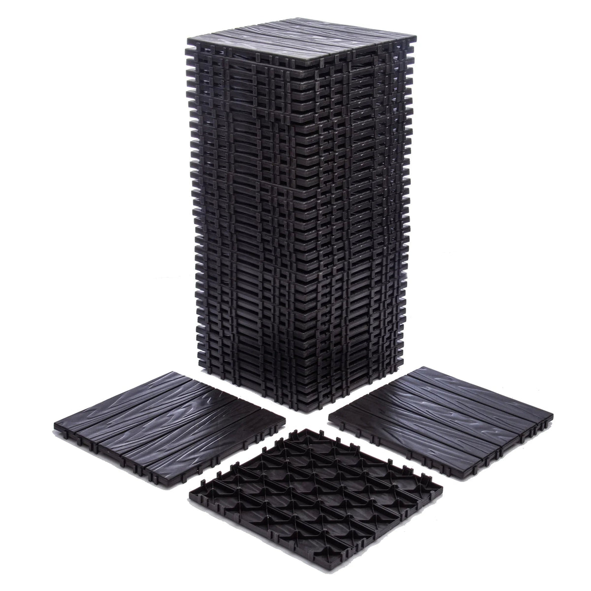 76-Pack Plastic Interlocking Deck Tiles, 68.80 Sq.Ft