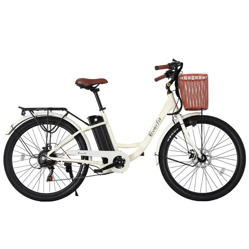 Everfit 26 Inch City Electric Bicycle, 250W, 13Ah 36V, Blue/White