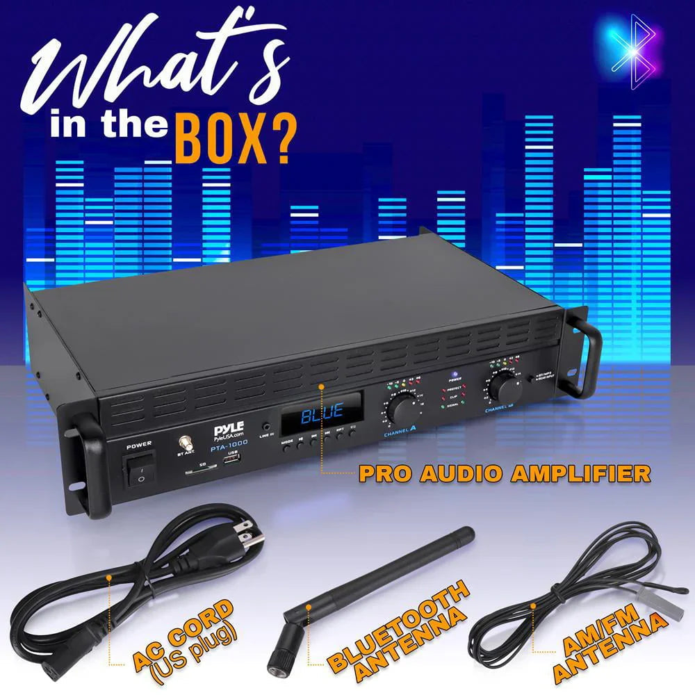 Pyle 2-Channel 2000W Bridgeable Rack-Mount Pro Audio Amplifier